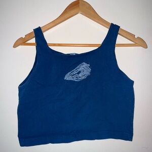 Blue oyster crop top